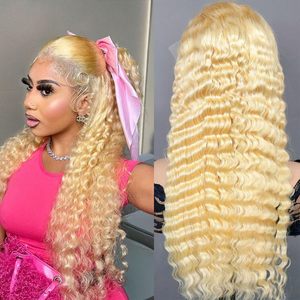 Peluca de Cabello Humano con Frente de Encaje HD 13x6, Ondas Profundas Rubias 613, 150% de Densidad, Pre-Desplumada, Ondas de Agua 360, Pelucas de Cabello Humano para Mujer - Product Image 2