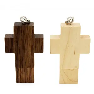 Wooden Cross USB Flash Drive 1GB 2GB cles usb 2.0 3.0 Memory Stick 8GB 16GB Pen Drive 64GB Pendrive Christian gift