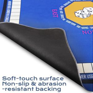 Nappe de Mahjong Bleue Nine-Marsh 31,5'x31,5' – Housse Antidérapante pour Mahjong, Poker, Tuiles, Dominos – Tapis de Table pour Jeux de Société - Product Image 5