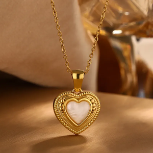 Collar con Colgante de Corazón de Acero Inoxidable 304 Chapado en Oro de 18K de Lujo con Diseño Tridimensional para Mujer, Joyería de Moda - Product Image 5