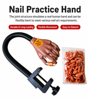 Main d'entraînement professionnelle pour la manucure, qualité salon, articulations flexibles, support à pince, embouts de manucure remplaçables, main d'entraînement pour l'art des ongles