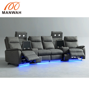 Sillones Reclinables Eléctricos de Microfibra <span class=keywords><strong>Manwah</strong></span> para Cine en Casa con Portavasos y Almacenamiento, Muebles Ligeros para Cine en Casa - Product Image 1