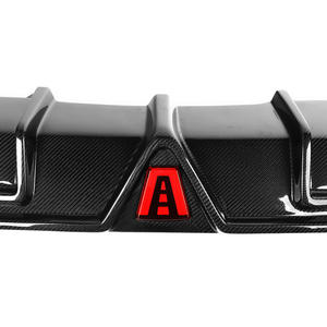 Difusor trasero de fibra de carbono <span class=keywords><strong>A4</strong></span> B10 apto para <span class=keywords><strong>Audi</strong></span> <span class=keywords><strong>A4</strong></span> Non Sport <span class=keywords><strong>line</strong></span> 2021 + estilo VE con luz LED difusor de parachoques trasero labio - Product Image 3