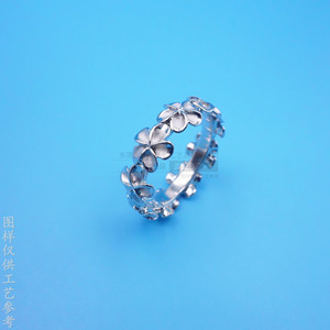 <b>Daisy</b> Flower Ring Bright Silver Plated Copper Blank Custom Jewelry Band For <b>Gift</b> - Product Image 1