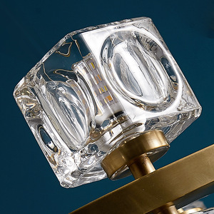 Postmodern Luxury <b>Dining</b> Room Chandelier All-Copper Nordic Minimalist Linear Long Strip Grand Crystal Pendant Lamp for Table Bar - Product Image 4