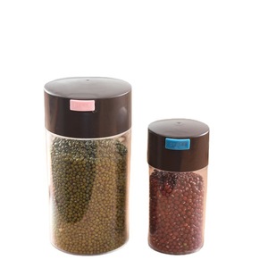 Cylinder Coffee Bean <b>Storage</b> Jar Transparent Plastic Lid Airtight Container Sealed Fresh Food Preservation <b>Kitchen</b> Use - Product Image 5