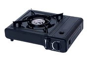 Réchaud à gaz butane portable en métal avec étui de transport de type valise et gril barbecue pour la cuisson en plein air lors de pique-niques