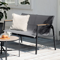 Juego de sofá de 4 piezas para jardín al aire libre con silla individual, silla doble y mesa de té lateral para café, gran oferta en Polonia