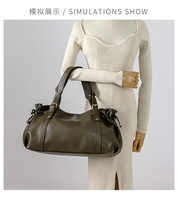 Sac bandoulière en cuir PU avec logo personnalisé, sac fourre-tout rétro bowling grande capacité, sac sous le bras pour femme, idéal pour le travail, le shopping et les voyages