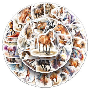 Autocollants HOYO pour chevaux, 50 pièces/paquet, autocollants pour poulain, <span class=keywords><strong>jument</strong></span>, poney, mustang, bronco, fille de poulain, colt - Product Image 4