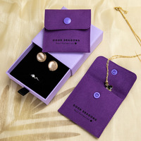 Caja de Joyería Ecológica de Lujo con Cierre de Broche Rosa, Forro de Terciopelo, Asa de Listón, Personalizada, de Cartón Rígido para Boutique