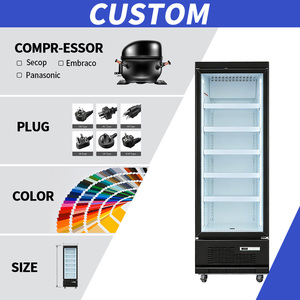 Commercial Beverage Storage Cooler Refrigerator with Glass Door Beverage Display Fridge for Supermarket - Product Image 6