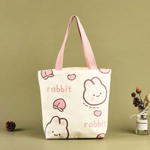 Design Custom <b>Large</b> Canvas Tote Bag with Pocket and Zipper Custom <b>Printed</b> Logo and Own Design for Supermarket Use - Product Image 6