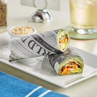 Individuell Bedruckte Hitzeversiegelbare Fettdichte Tortilla-Wickelbögen Nassfeste Burrito-Einwickelpapiere, Maßgeschnittene Größen