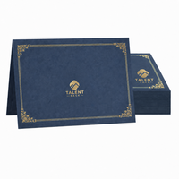Porte-diplôme A4 personnalisé avec logo estampé à chaud, couverture rigide pour diplôme de remise de diplôme