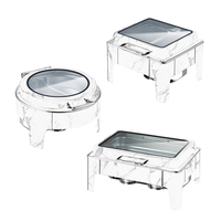 Réchaud à nourriture électrique en acier inoxydable à motif marbré Airuisi 6L 9L, réchaud de service de luxe pour hôtel et restaurant, ensemble de buffet