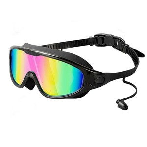 Lunettes de natation pour adultes à monture large, anti-buée, anti-UV, miroir, transparentes, avec bouchons d'oreille amovibles – Meilleures ventes - Product Image 4