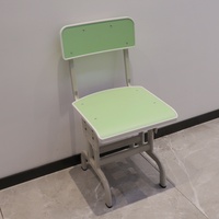 Ensemble table et chaise en acier et bois, portable et élégant, adapté à l'école et à la maison