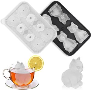 3D dễ thương mèo lớn Silicone <span class=keywords><strong>Ice</strong></span> <span class=keywords><strong>Cube</strong></span> khuôn BPA miễn phí mới lạ uống khay cho ướp lạnh Whisky Cocktail vui quà tặng cho những người yêu mèo-người đàn ông - Product Image 3