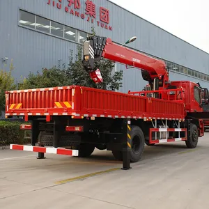 8 टन 4*2 डंप ट्रक क्रेन के साथ पूर्ण हाइड्रोलिक दबाव क्रेन ट्रक