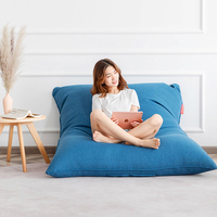 LUCKYSAC Faux lin XXL Sitzsack Cover Modern Beanbag Sofas Bean Bag Puff Washable Bean Bag Chair