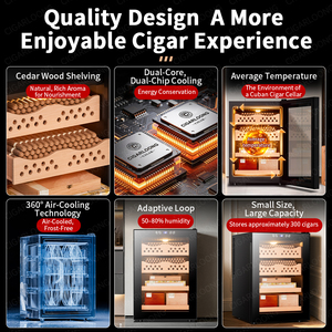 50c Cigarloong Hot Selling Cigar Humidor <b>Cabinet</b> Electronic Good Quality Solid Wood Cedar 50c Hot Selling Cigar Humidor - Product Image 2