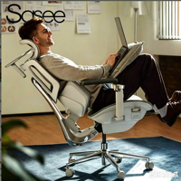 Chaise ergonomique Hbada X7 à dossier haut en maille avec repose-pieds, soutien lombaire, profondeur d'assise réglable et tension d'inclinaison pour une utilisation prolongée