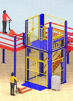 2ton 3ton 4ton Lade kapazität Fracht aufzug Feste vertikale Material hub tabelle mit Führungs schiene für den Innen-und Außenbereich
