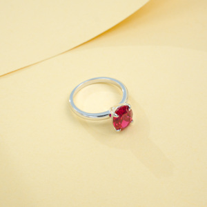 แหวนทับทิมสุดหรูในตัวเรือนเงินสเตอร์ลิง S925 - Product Image 5