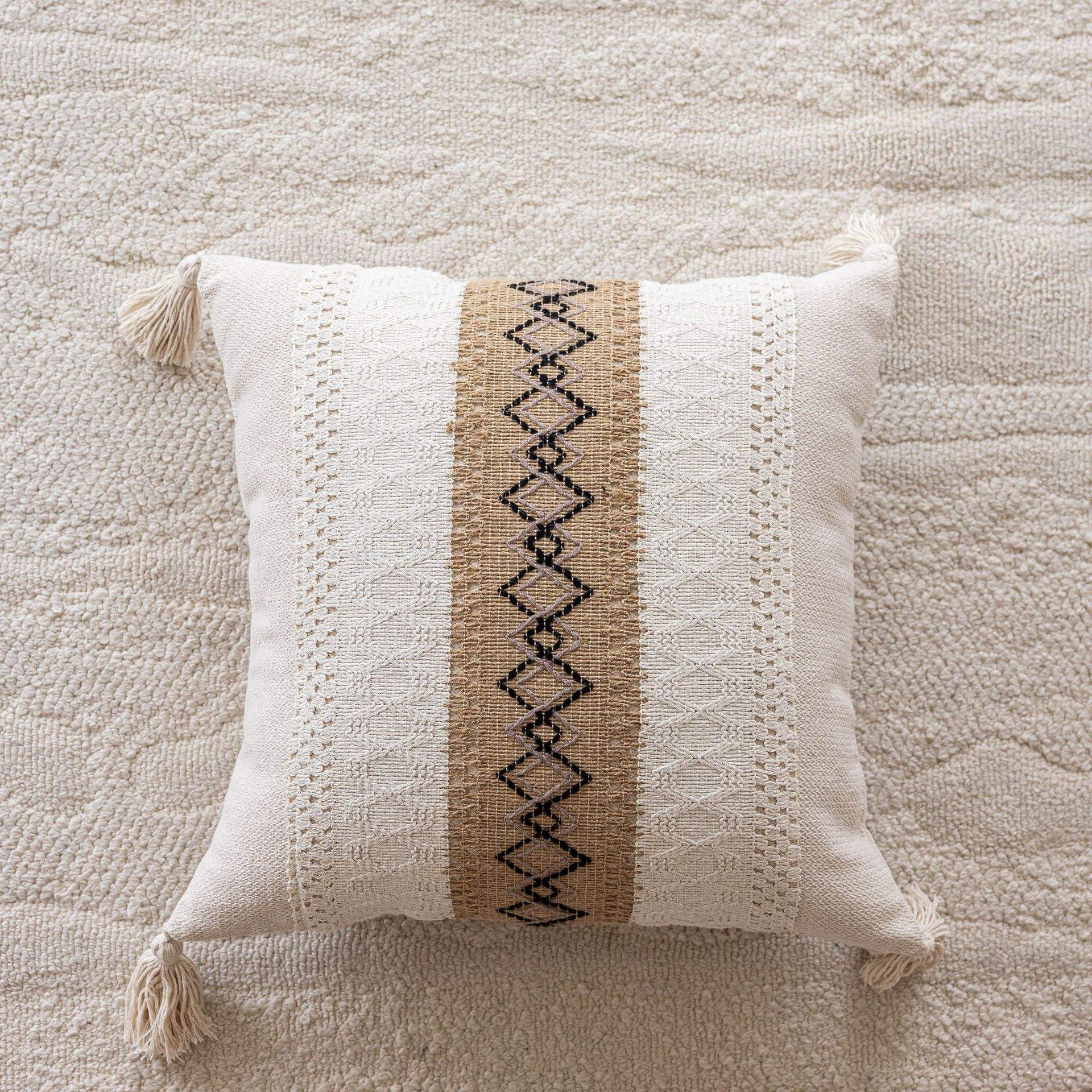 พู่ผ้าฝ้ายและผ้าลินินสีกากี - 3