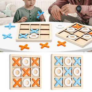Vendita calda Montessori in legno nove quadrati giocattoli XO da tavolo giocattolo gioco interattivo genitore-bambino gioco educativo giocattoli tris - Product Image 3