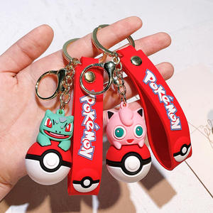 Porte-clés en PVC 3D de dessin animé mignon, porte-clés Pokeball Pokemoned, pendentif en caoutchouc pour sac, porte-clés Pikachued Charmander - Product Image 5
