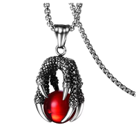 Collier chaîne en corde avec pendentif griffe de dragon en acier inoxydable plaqué or, bijoux tendance pour hommes et garçons