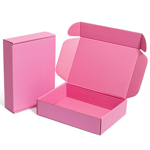 Boîtes d'expédition en carton ondulé personnalisées pour vêtements, cadeaux, emballages, boîte d'expédition rose - Product Image 1