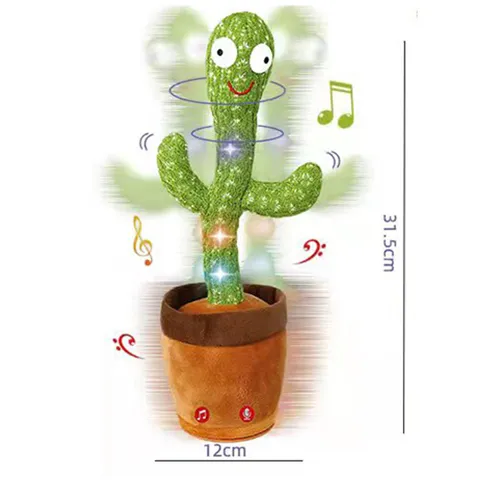 Children Funny Play Puzzle B/O Toys Electric Regular Cactus Toys With Music For Kids