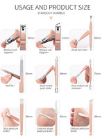 Ensemble de manucure beauté rose de haute qualité HMU outils en acier inoxydable 18 pièces 26 pièces ensemble de coupe-ongles manucure et pédicure professionnel