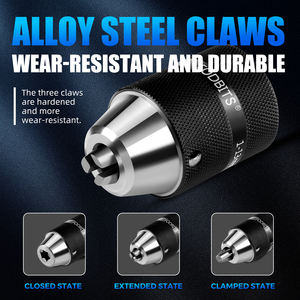 Mandrins de perçage non électriques à surface mate à verrouillage automatique, perceuses à main, mandrins de perçage et de taraudage, interface 1/2-20 3/8-24 - Product Image 3