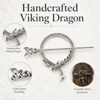 Épingle à Cheveux Viking Dragon Nœud Celtique Vintage Alliage Accessoire Cheveux Cadeau Femme