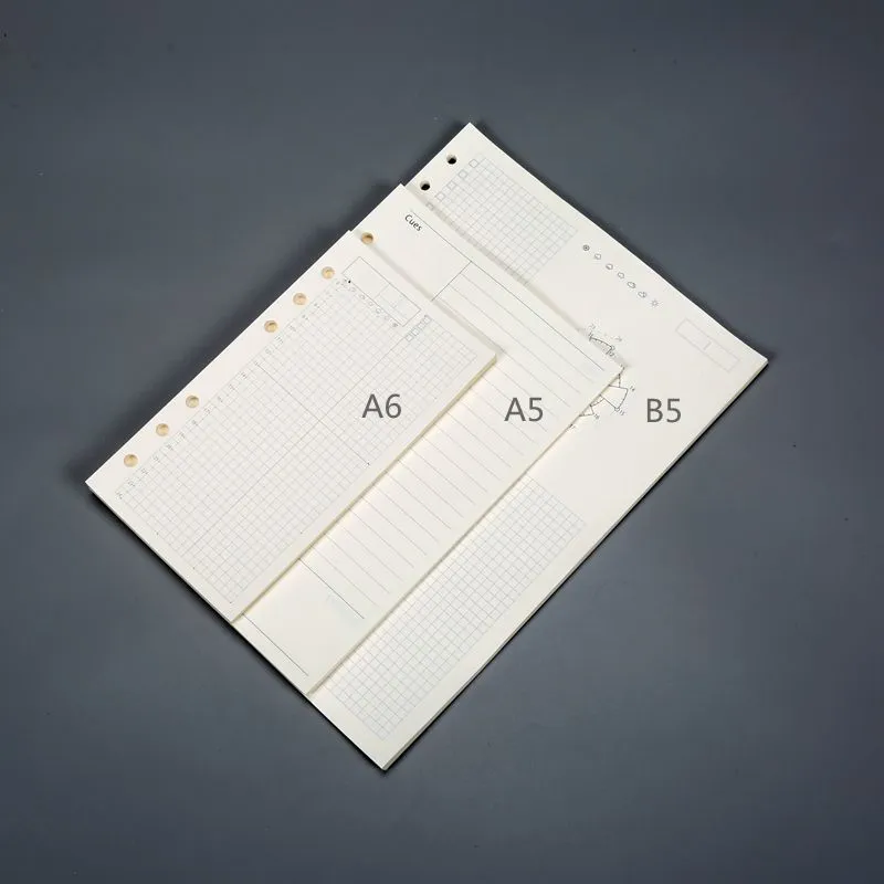 Wholesale Custom Sheets A4 A5 A6 B5 Writing Notebook Bookbinding 100gsm Paper with Clarity Transparent PVC Cover File Ring