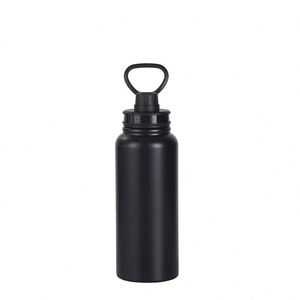 New Design Sports Water <b>Bottle</b> Stainless Steel Large Capacity 1L American Large Mouth Portable Handle Straw Water <b>Bottle</b> - Product Image 3