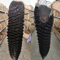 Perruque Foxen Wholesale Deep Wave pré-plumée sans colle, en cheveux humains, avec dentelle frontale HD 13x4, en cheveux vierges vietnamiens, pour femmes noires
