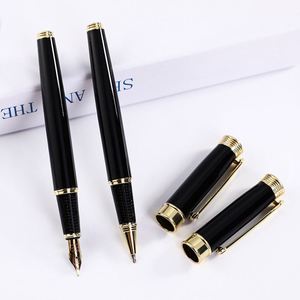 Gloss Black <b>Gold</b> Plated Crystal Inlaid Twist Cap Metal Roller <b>Pen</b>, Luxury Elegant Rotating Executive Signature <b>Pen</b> Custom Logo - Product Image 3