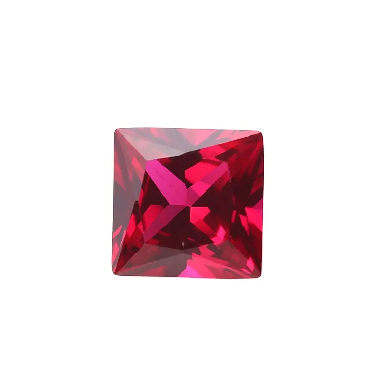 wholesale synthetic gems Jewelry Ruby 5# Square cut 5x5mm gems for decorating Loose Gemstone