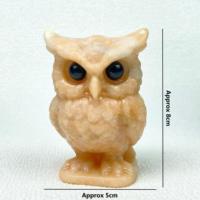 Figurine d'hibou en cristal naturel sculpté, artisanat mignon en forme d'animal de dessin animé pour la décoration intérieure (vente en gros)