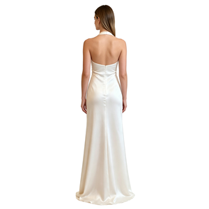 Vestido de Novia A&J de Lujo Personalizado, 220G, Satén Pesado, Escote Profundo en V, Estilo Sirena, Color Marfil, Modelo Cloud Dancer, TUV ODM 2026 - Product Image 2