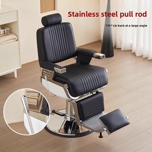 Chaise <span class=keywords><strong>de</strong></span> barbier italienne <span class=keywords><strong>de</strong></span> haute qualité, nouveau design, cuir noir luxueux, base chromée, inclinable et pliable pour salon <span class=keywords><strong>de</strong></span> coiffure - Product Image 4