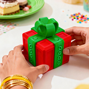 Scatola Regalo Quadrata Stampata in 3D con Coperchio a Cuore e Fiocco, Contenitore per Gioielli e Caramelle in PLA, Decorazione da Scrivania per le Festività - Product Image 4
