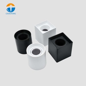 Boîtier de plafonnier encastré en plastique ABS, carré ou rond, pour éclairage encastré PVC, compatible avec les ampoules MR16, GU10, GU5.<span class=keywords><strong>3</strong></span>, LED. - Product Image 1
