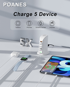 แท่นชาร์จแบบตั้งโต๊ะ 6 พอร์ต USB วัสดุ ABS ชาร์จเร็ว รองรับ QC3.0 และ PD 20W - Product Image 6