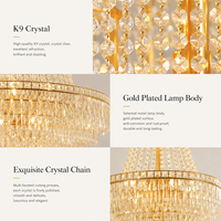 Lampu Gantung Hotel Mewah Modern dengan Ketinggian yang Dapat Disesuaikan, Dilengkapi Kristal LED Chandelier untuk Lobi